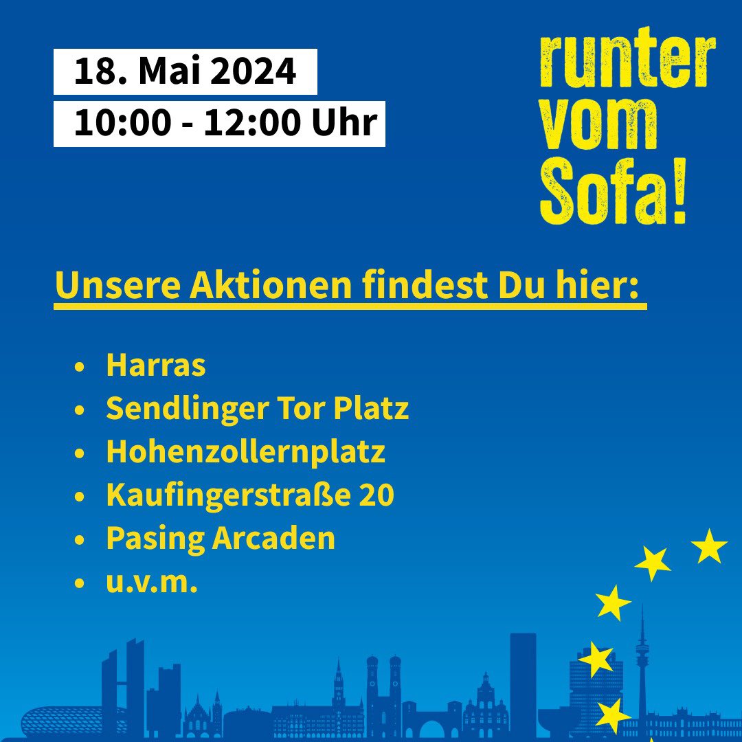 Es reicht – höchste Zeit, unsere #Demokratie zu verteidigen! ✊🏼 Es liegt in unseren Händen, einen Rechtsruck der europäischen Demokratie bei der #Europawahl zu verhindern. Kommt am Samstag, den 18. Mai von 10:00 bis 12:00 Uhr zu einer unserer dezentralen Aktion für Demokratie 🤍