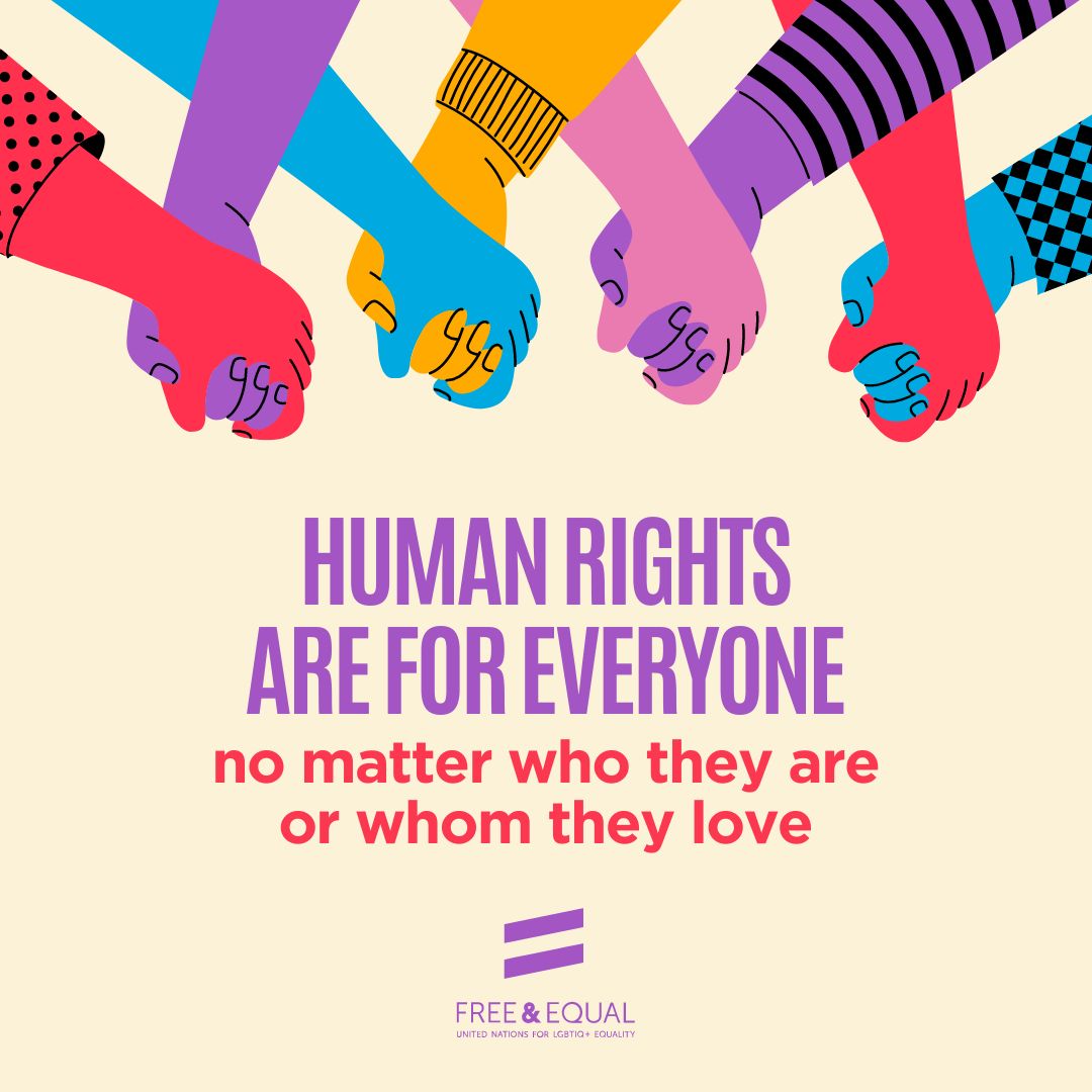 Human rights are non-negotiable. They belong to every member of the human family — no matter who they are or whom they love. #IDAHOBIT2024 #IDAHOBIT @free_equal