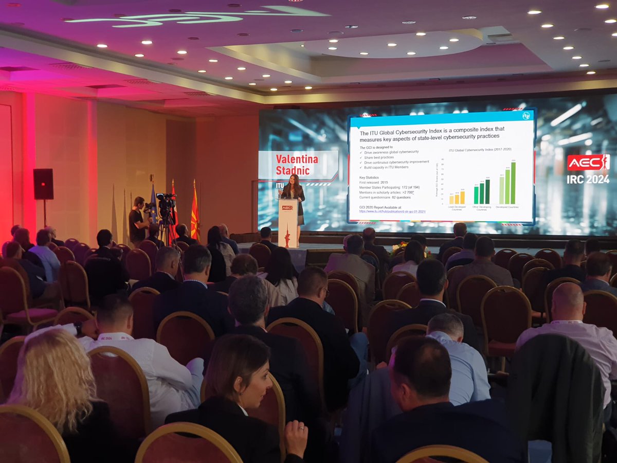 🔐Great discussions on #cybersecurity at the International Regulatory Conference 🇲🇰aiming at strengthening national and regional #DigitalResilience

@ITUEurope pleased to provide an update on the global,regional, national trends resulting from the @ITU Global Cybersecurity Index