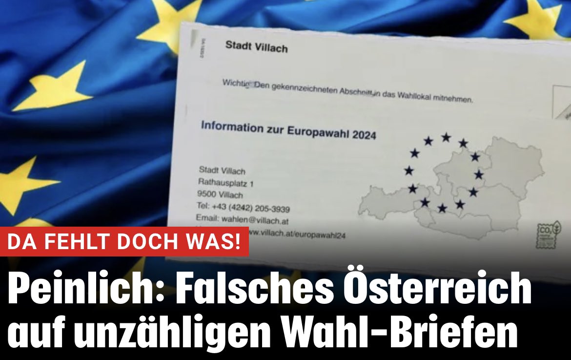 Es ist wirklich peinlich, bei einer offiziellen Wahl Unterlagen zu haben, die drei Bundesländer auslassen. Wien, Burgenland und Vorarlberg sind anscheinend nicht mehr Teil von Österreich. Solche Fehler dürfen nicht passieren. 😬📄 Bild: Kronenzeitung