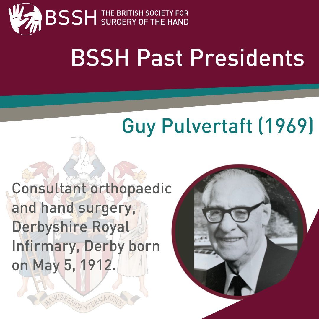 British Society for Surgery of the Hand (@bsshand) on Twitter photo BSSH introduces past presidents
The first in those series is Guy Pulvertaft (1969).
Robert Guy Pulvertaft, a British orthopaedic surgeon, made significant contributions to hand surgery, developing innovative techniques like the Pulvertaft weave for tendon repair. <a href="/BSSHand/">British Society for Surgery of the Hand</a> BSSH introduces past presidents
The first in those series is Guy Pulvertaft (1969).
Robert Guy Pulvertaft, a British orthopaedic surgeon, made significant contributions to hand surgery, developing innovative techniques like the Pulvertaft weave for tendon repair. <a href="/BSSHand/">British Society for Surgery of the Hand</a>
