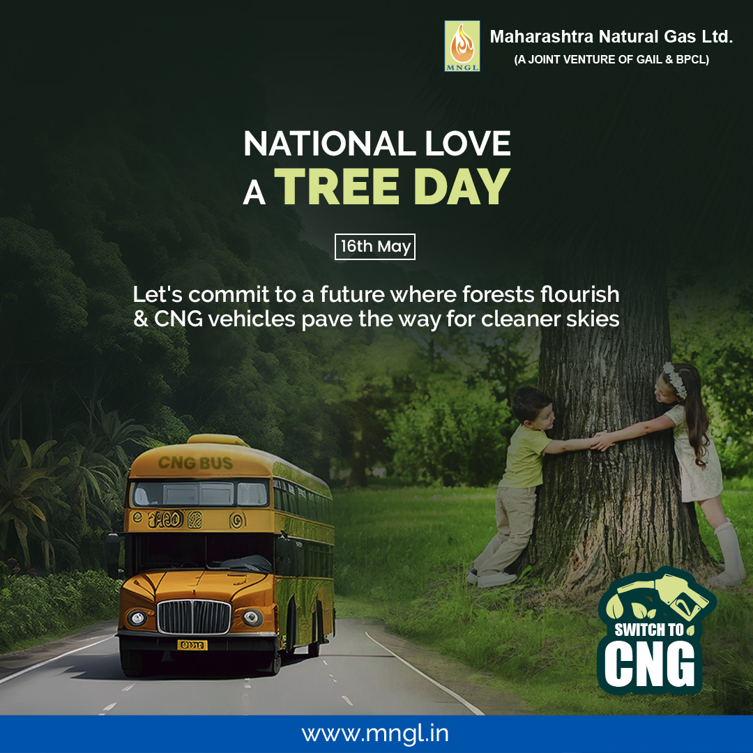 On this National Love a Tree Day, let's plant trees for a greener tomorrow and drive more cleanly with CNG vehicles.

#greenfuture #NationalLoveATreeDay #cng #cleandriving #gogreen #ecofriendly #sustainability #mngl