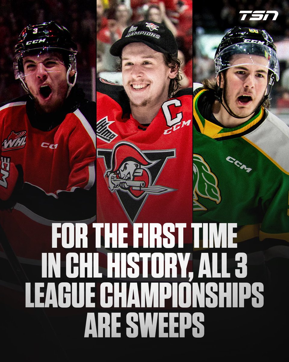 THE TITANS WILL CLASH AT THE MEMORIAL CUP!🚨 For the first time in CHL history all 3 Championship series from the WHL, OHL and QMJHL were won in 4 games.