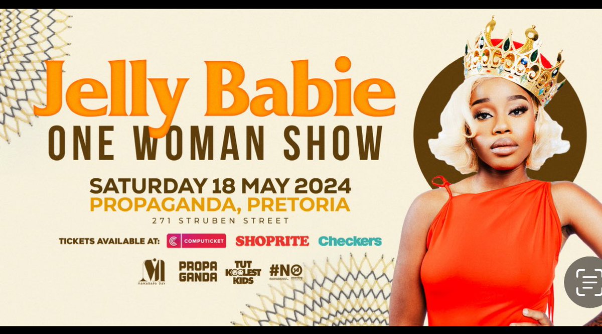 The queen of the stage is coming!
#JellyBabieAtPropaganda is taking over Propaganda Pretoria on 18 May 2024! One Woman Show