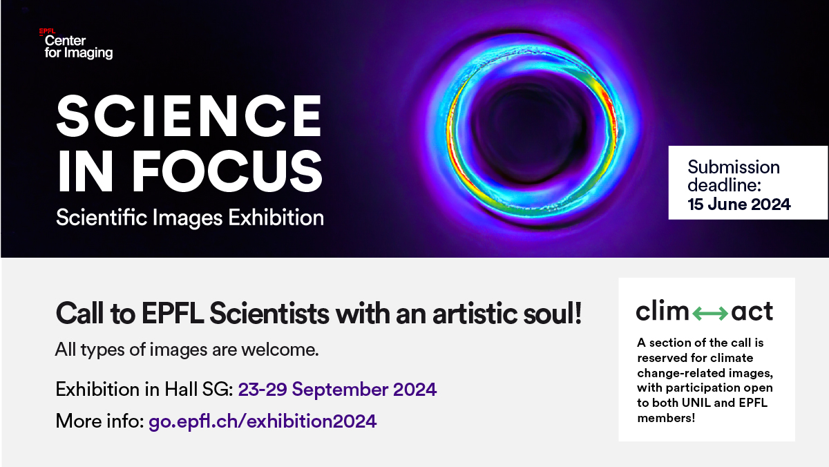 📸 Share your captivating scientific images! Submit until June 15 and be part of an unforgettable journey through creativity and curiosity across scales and domains. Open to all EPFL scientists. Details: go.epfl.ch/exhibition2024 Organised in collaboration with @climactsuisse