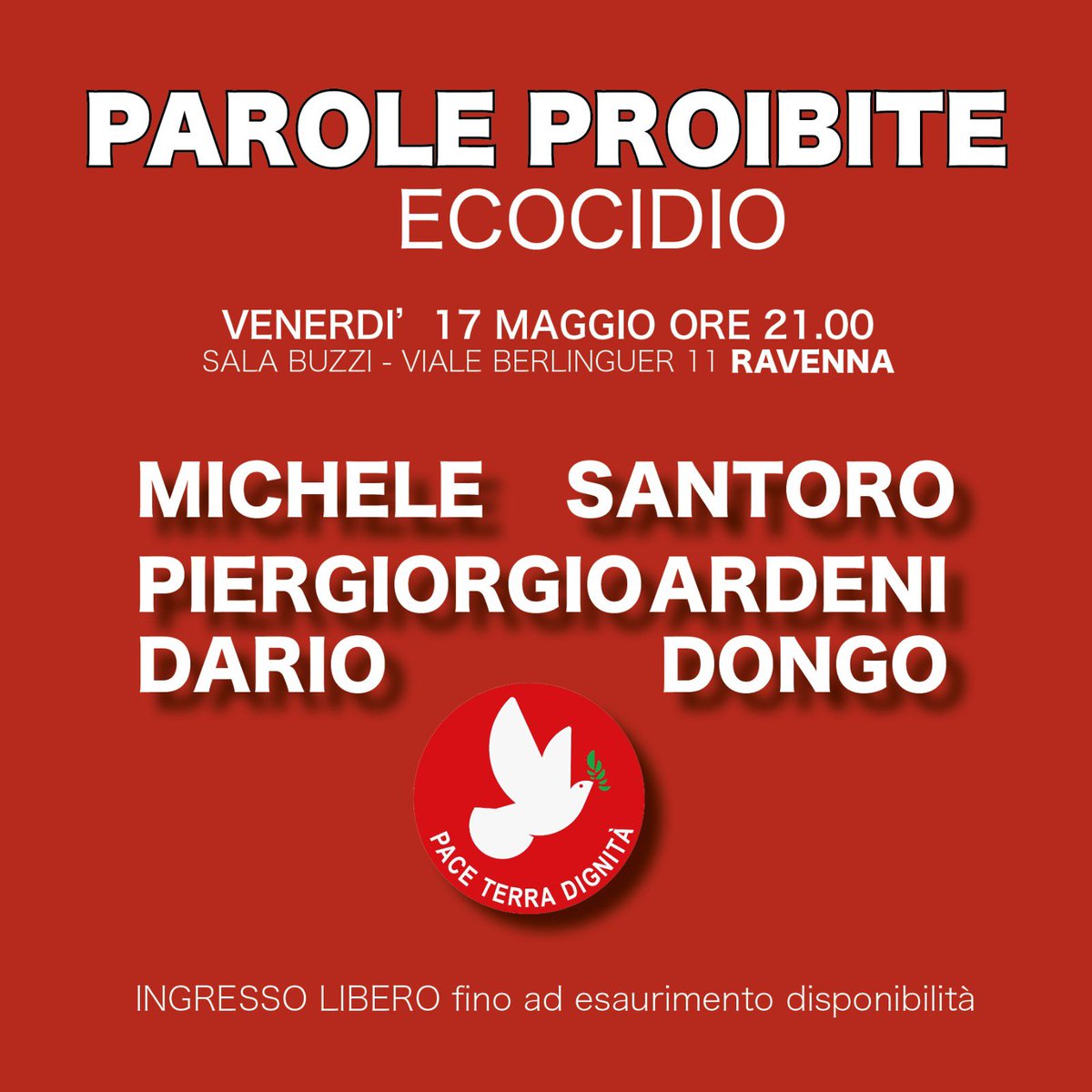17 maggio ➡️ Treviso, Modena, Ravenna 🕊️

#paceterradignità #votalapacedisertalaguerra