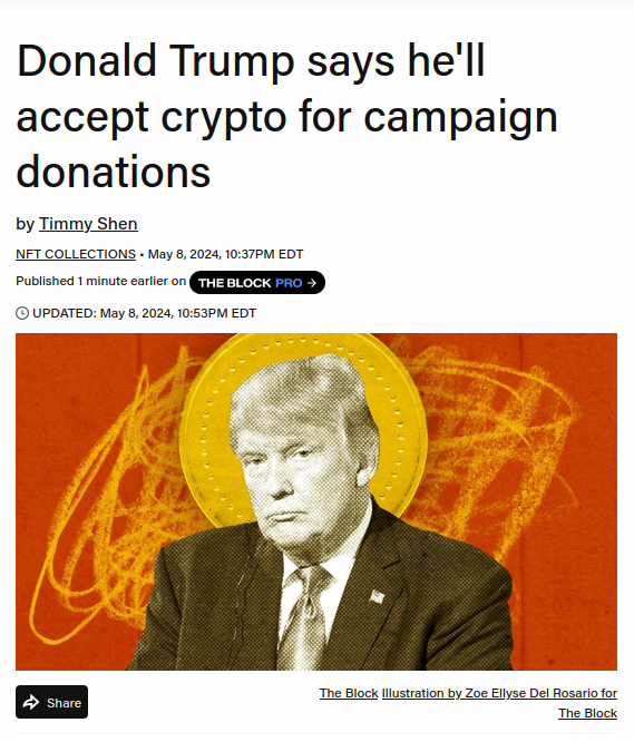 Donald Trump says he'll accept $TrumpsCat for campaign donations. What we waiting for!! #November