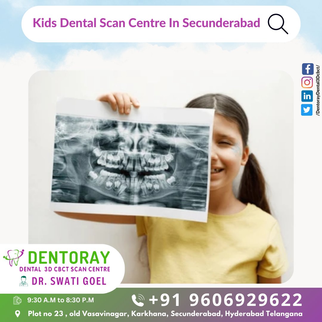 #KidsDentalScan #PediatricDentistry #ChildrensDentalCare #DentorayCBCT #Secunderabad #DentalScan #OralRadiology #DentalTechnology #ChildHealth #DrSwatiGoel #HealthySmiles #DentalCare #DentalHealth #AdvancedImaging #ExpertRadiologist #SmileWithConfidence #DentalClinic #KidFriendly