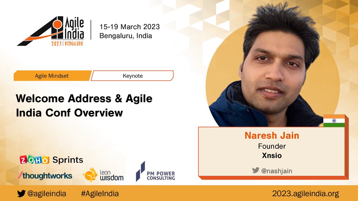 [VIDEO] 'Welcome Address & Agile India Conf Overview' by @nashjain at #AgileIndia 2023.
youtube.com/watch?v=_r4-aI…

#AgileMindset #Welcome