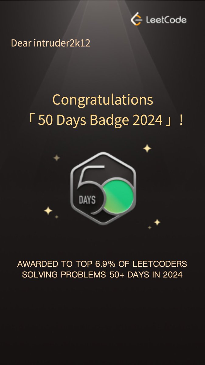 Bhagya1023975's tweet image. Happiness doesn&apos;t come from scrolling through reels, rather from completing daily steak. I hope my body, mind, spirit be with me maintaining the consistency. 🤞 ##50daysofLeetcode #leetcode