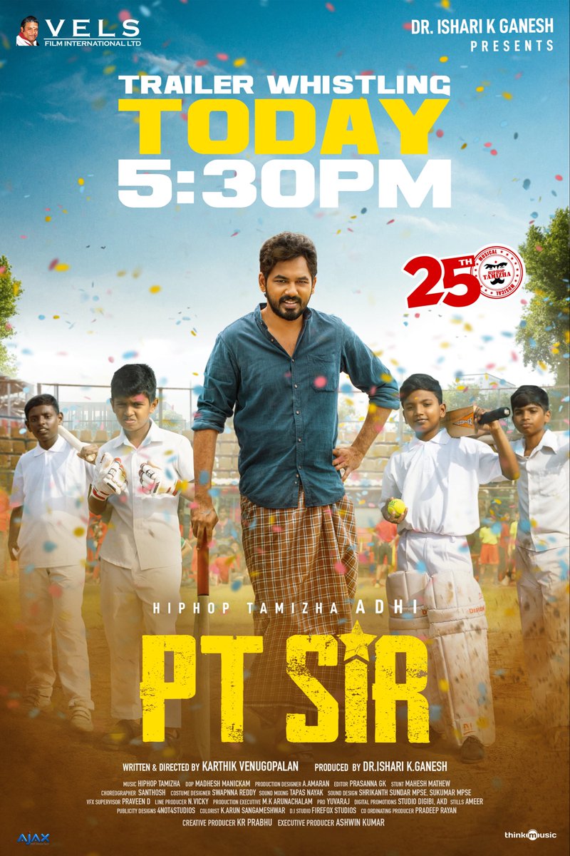 #PTSir - Trailer From Today At 5:30 PM Get Ready Student !

#HHT25 | @hiphoptamizha | @VelsFilmIntl |
#CineTimee |