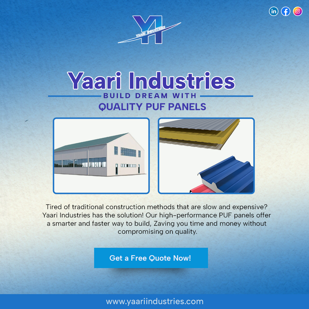 Dreaming of building your dream home? Yaari Industries can help! Our high-performance PUF panels provide a faster, more affordable way to build, saving you time and money without sacrificing quality. #prefabhomes #constructiontech #sustainablebuilding #PUFpanels #YaariIndustries