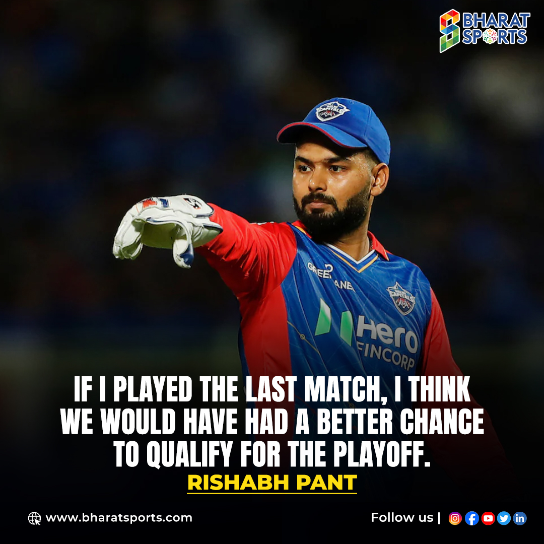 'Disappointed to miss out on the clash against RCB due to a slow over-rate 👀 Let's work on it and come back stronger! 💪 #RishabhPant #RCBvDC #BharatSports #DCvLSG #IPL2024 #CricketFans #CricketMatch #srhvsgt #HardikPandya #MumbaiIndians #IPL2024 #BCCI #CricketUpdates🏏'