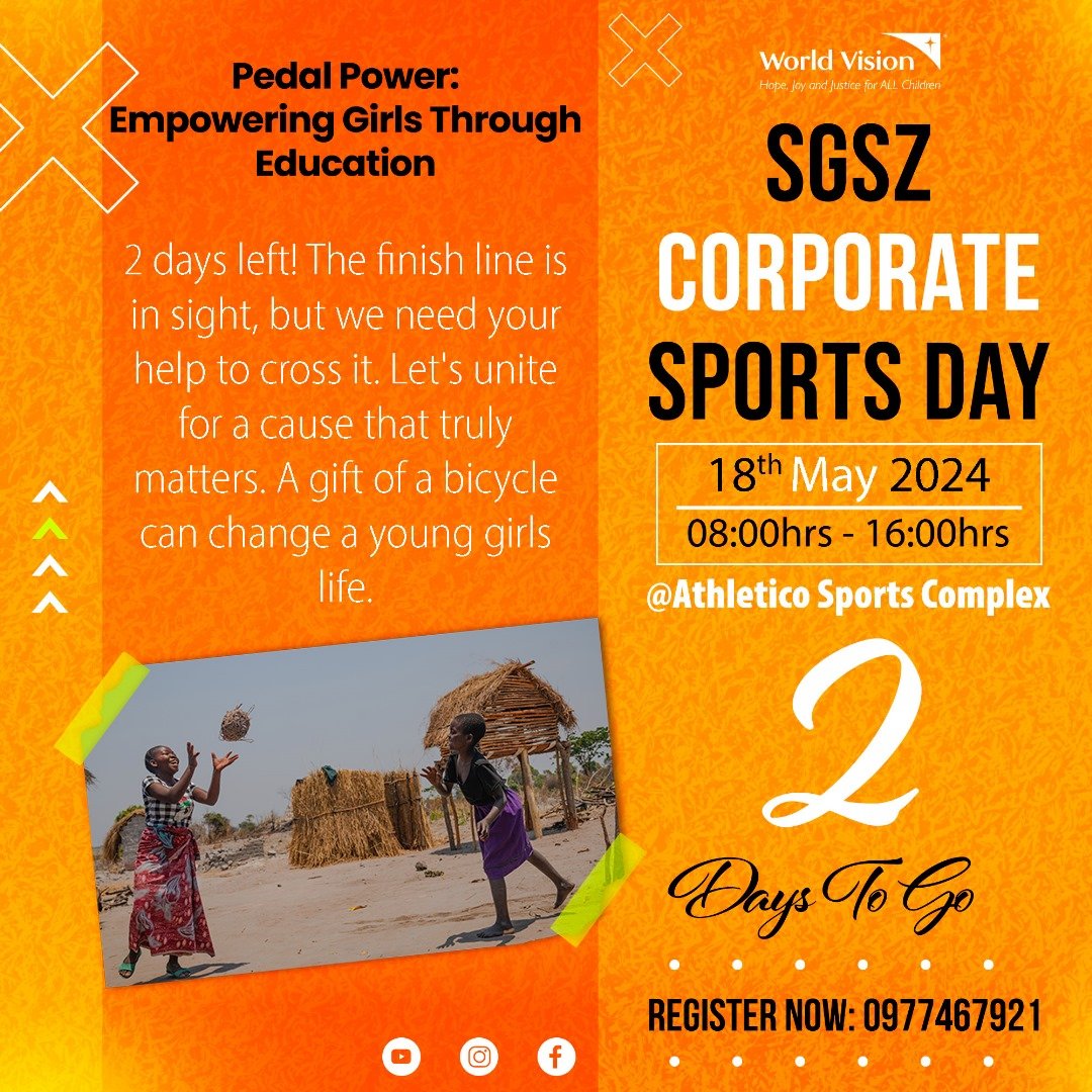 #CorporateSportsFundraisingEvent #2Daystogo #StrongGirlsStrongZambia #BuildingAStrongNation #OneGirlsAtATime