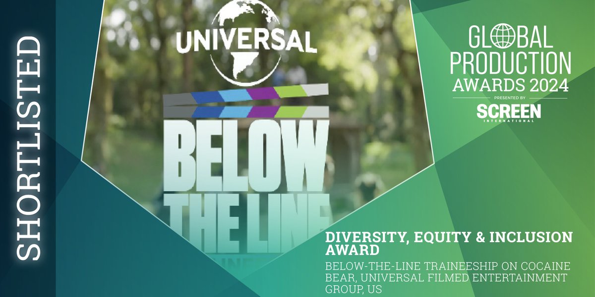 Shortlisted for the Diversity, Equity & Inclusion Award is: Below-The-Line Traineeship on Cocaine Bear (US) - @UniversalPics bit.ly/GPAShortlist24 #ScreenGPA24