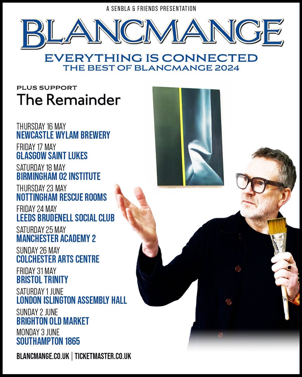 Newcastle! Our #GigOfTheDay is @_blancmange_ Blancmange at @wylambrewery Palace of Arts - Everything is indeed connected with tickets right here >> allgigs.co.uk/view/artist/66…