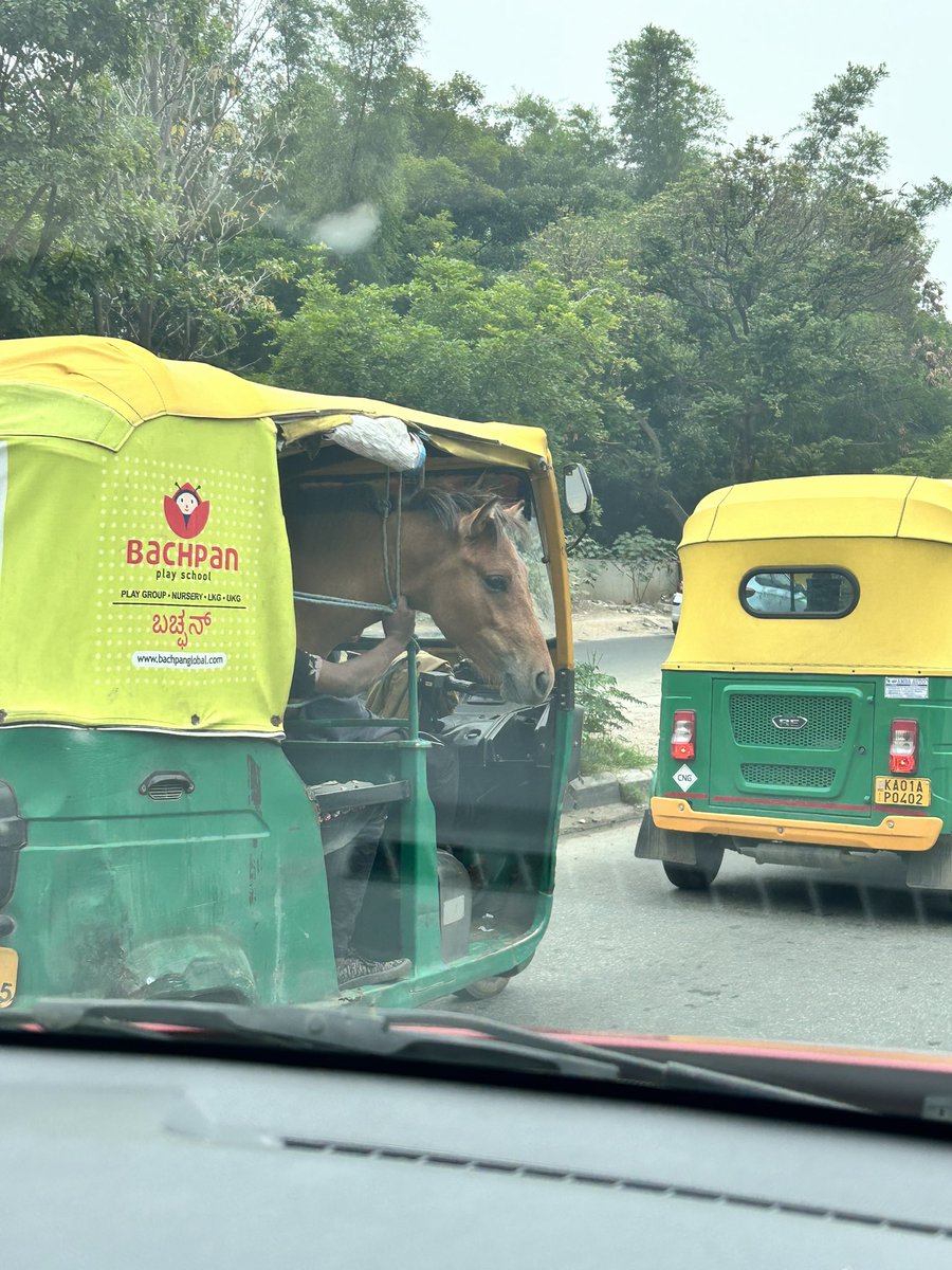 Adoption of technology is not limited to human race in @bangalore @TOIBengaluru .  Its like transporting the Transporter through other medium of transportation @KarnatakaWorld