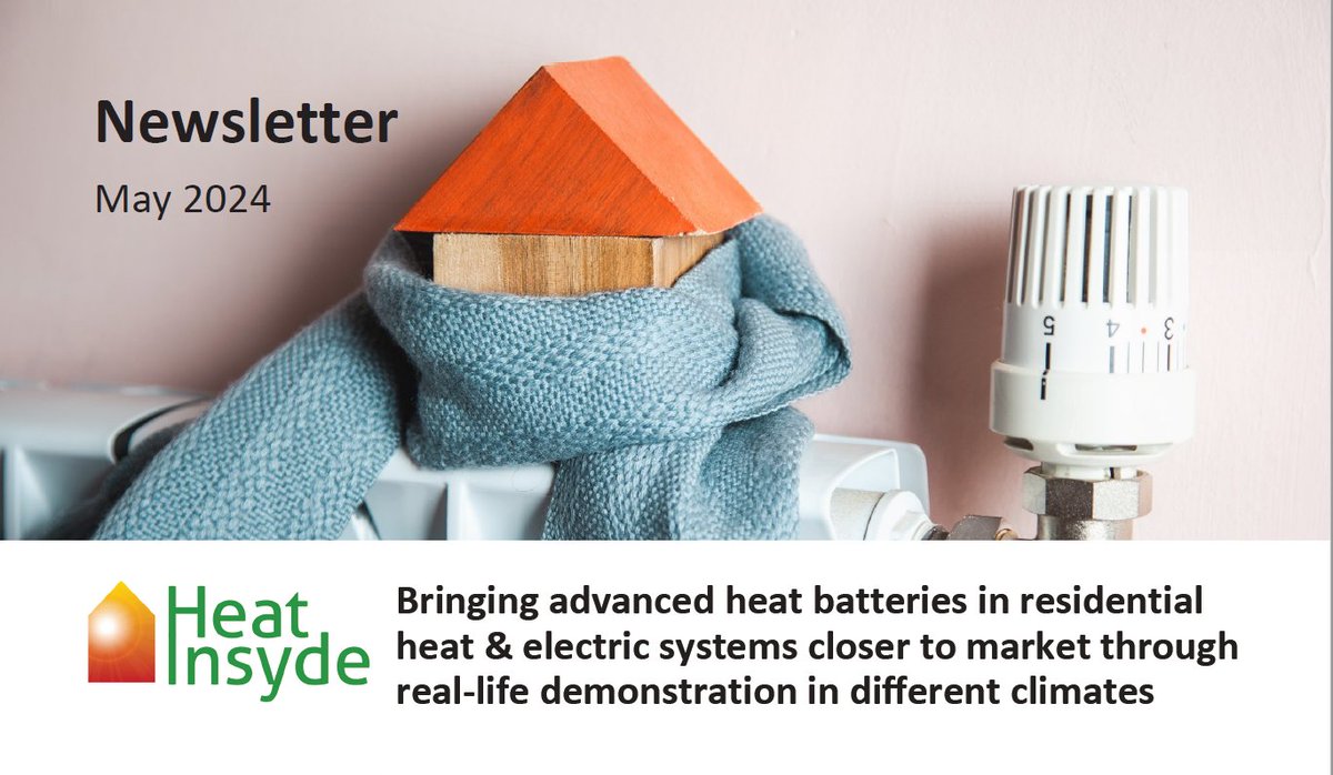 📢HEAT-INSYDE newsletter is out!

⁉️The consortium needs expert feedback regarding the potential application of the technology for other use cases!

🔋We would be delighted if you give us your feedback on the technology and #heatstorage applications!

👇📥 heat-insyde.eu/news-events/ne…
