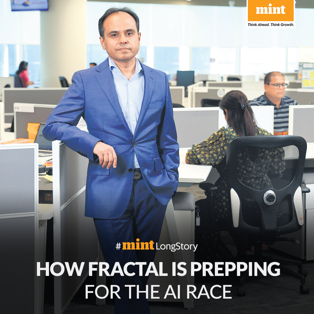 livemint's tweet image. #MintLongStory | #FractalAnalytics Inc. became India’s first #AI unicorn in 2022. It took a long time to get there—over 20 years. 

But, Srikanth Velamakanni, the company’s co-founder, has an audacious goal. Math, neuroscience and the power of compounding could help him. 

Read…
