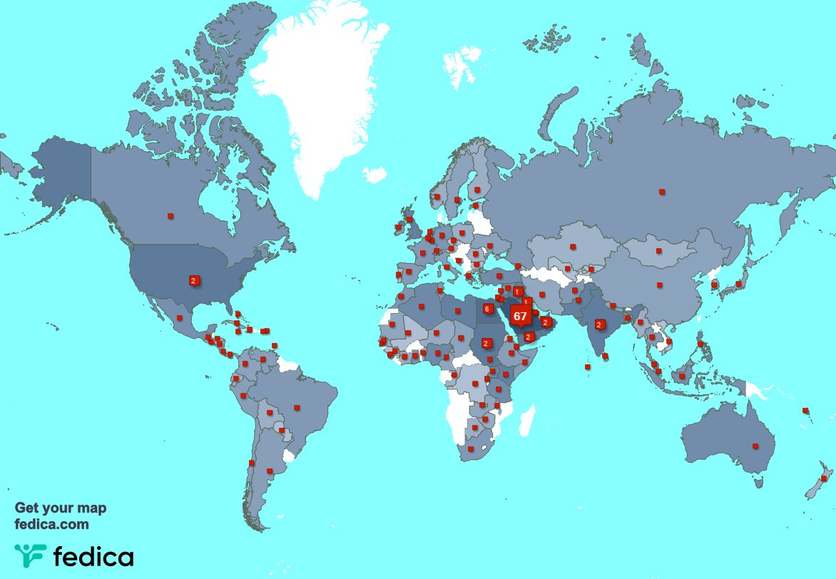 I have 356 new followers from Saudi Arabia 🇸🇦, USA 🇺🇸, India 🇮🇳, and more last week. See fedica.com/!AbdulelahNurse