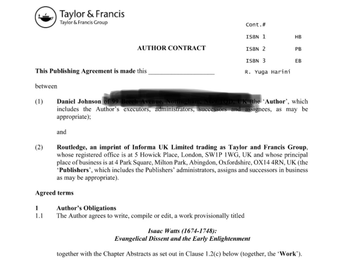 I'm excited to say I've signed a contract with @routledgebooks to publish my monograph based on my PhD as part of their 'Studies in Evangelicalism' series. 
'Isaac Watts (1674-1748): Evangelical Dissent and the Early Enlightenment'