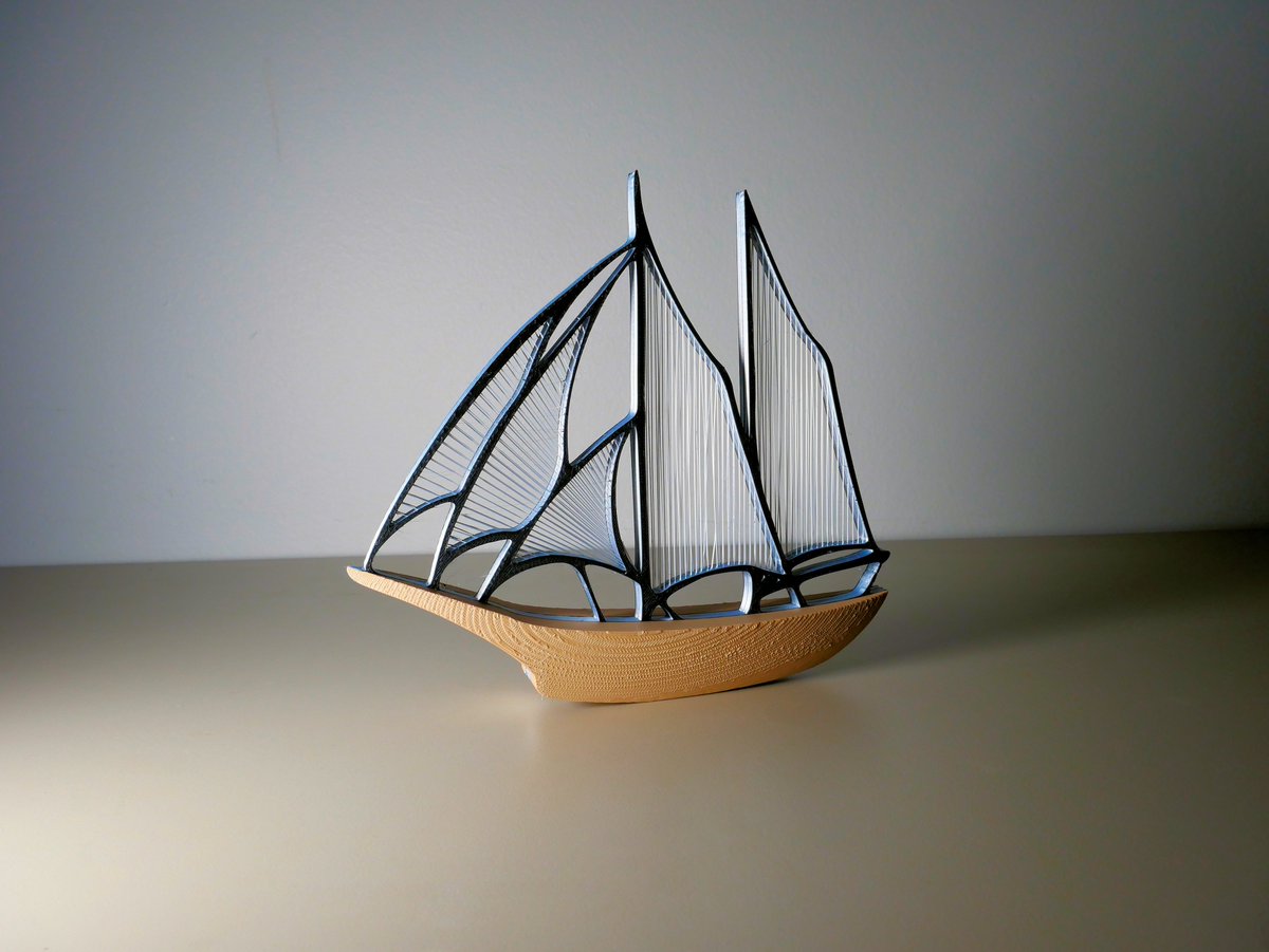 3DPrintBunny's tweet image. This is my String Schooner model. The colours are created using simple filament swaps.

Available to download on @Thangs3D here: than.gs/m/1062473