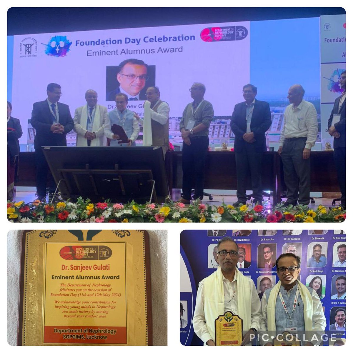 Honoured and privileged to receive the Distinguished Aluminus award at SGPGIMS Foundation Day Celebrations My gratitude to my teachers, colleagues and my students who made this happen 🙏🙏
