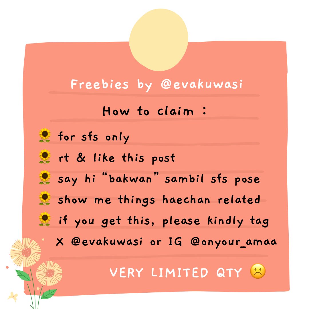 ⋆˚࿔ FREEBIES THE DREAM SHOW 3 IN JAKARTA by @evakuwasi 𝜗𝜚˚⋆

˚‧｡⋆ Corsage Sunflower🌻⋆｡‧˚

📆 : 18 Mei 2024
📍 : GBK 
⏰ : TBA 

—  rt & like are very appreciated .ᐟ
—  do not throw / sell ᡣ
— ❗limited qty❗

see youu there mentemennn! ᡣ𐭩
#THEDREAMSHOW3inJAKARTA