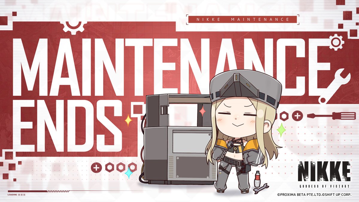 【Maintenance Ends】 Dear Commanders, maintenance has ended. Please see the compensation items below. Compensation 💎: Gem *300 Thank you for your support and understanding! #NIKKE