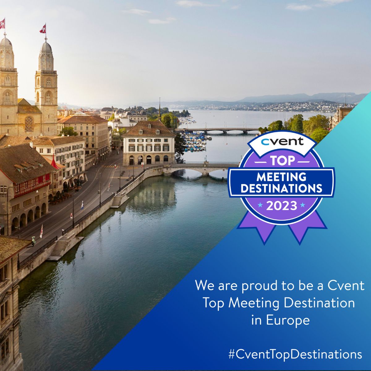 Congratulations to all the winners of the 2023 Cvent Top Meeting Destinations in Europe! We are honoured to be recognised as one of the best meeting destinations in the industry. #EventProfs #EventPlanning #MeetingSwitzerland #MeetInZurich #CventTopDestinations