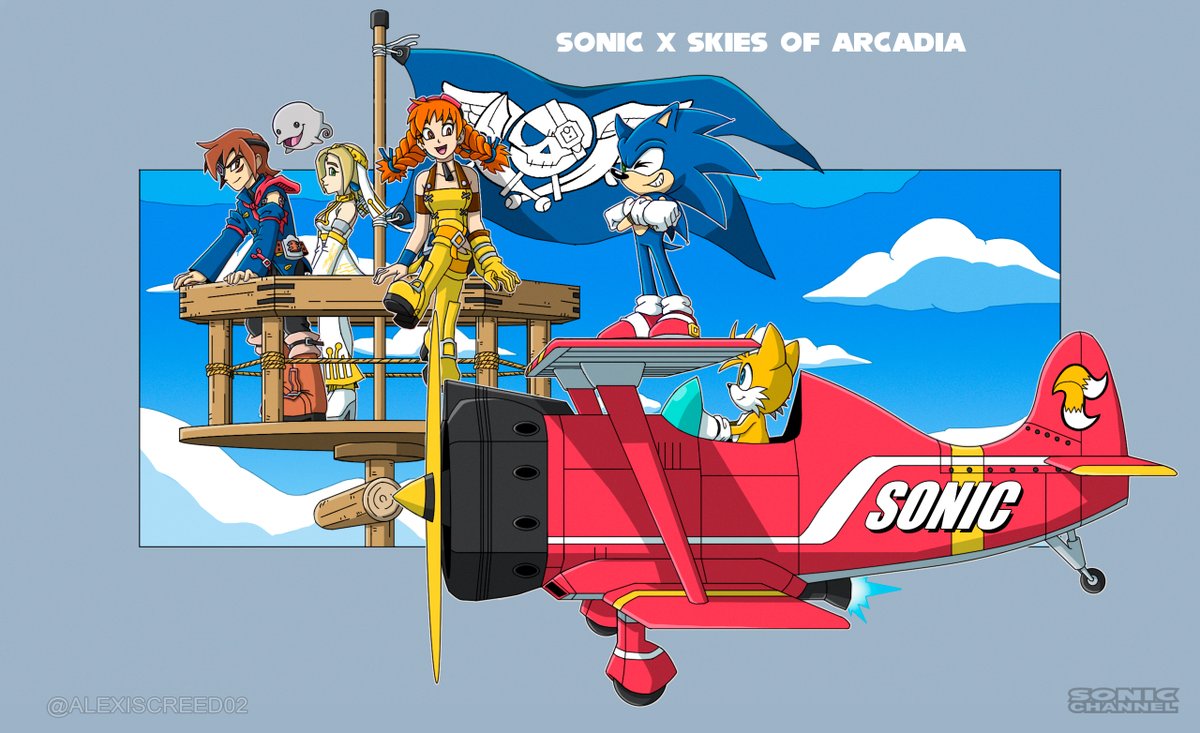 Is not the first time Sonic and tails meet a group of thieves (at least these ones seem friendly) or exploring floating islands
#Sonicthehedgehog #skiesofarcadia