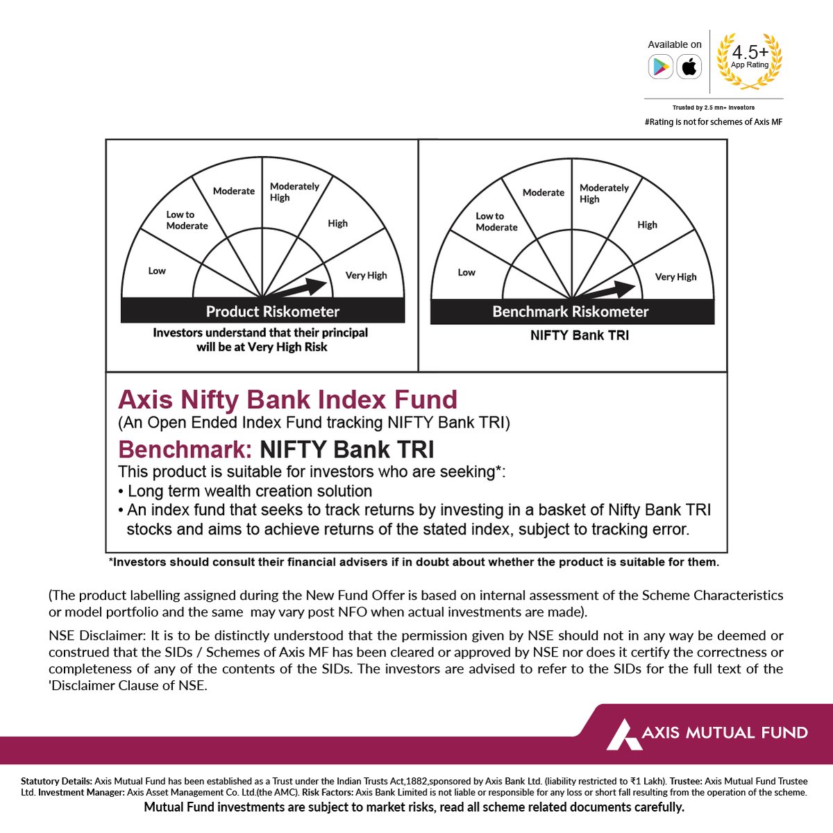 Just 1 day left for the #NFO period of Axis Nifty Bank Index Fund. Take advantage of this final opportunity to join the wave of growth driven by India’s top banks. Don’t miss out—invest today and pave the way for a brighter future. Invest now at zurl.co/YpPt