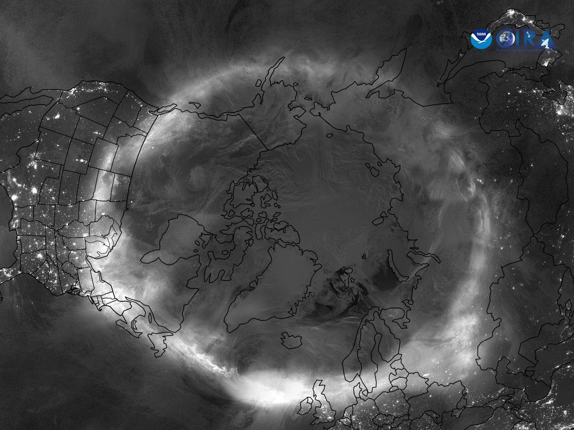 Het prachtige poollicht van afgelopen weekend was ook heel duidelijk te zien vanuit de ruimte!
#poollicht @PoollichtBE @poollichtnl #noorderlicht #ruimteweer #aarde