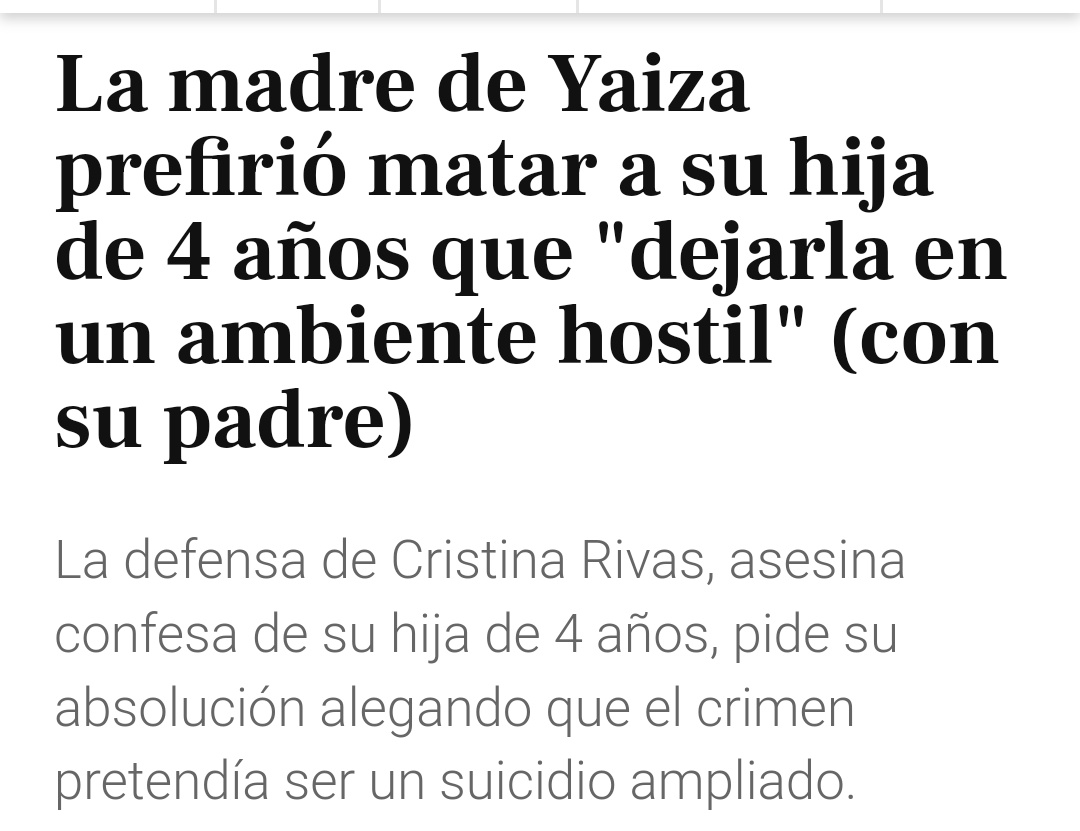 Defensa típica: presentar a la asesina filicida como un madre desesperada que actuó por amor y compasión para proteger a su hija. Lo peor es que tienen un 60% de posibilidades de que él absurdo sea aceptado, sólo por ser mujer. 
#BrechaDeSentencia #PussyPass