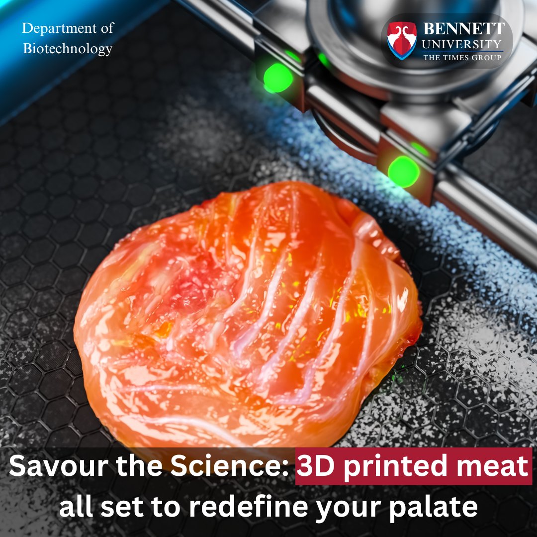 From lab to table, this meat is a culinary innovation where scientists grow meat from animal cells, layer by layer, using a 3D printer. A sustainable alternate for meat eaters which would severely reduce animal farming just for slaughter. 
#3DPrintedMeat  #SustainableEating