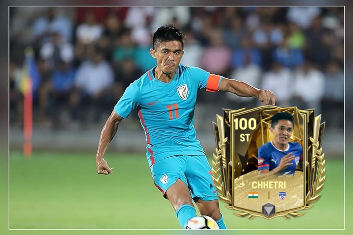 The best and the most inspirational Indian footballer who reviewed football in the County due to his hard work and passion Thankyou for everything!🥇 Happy Retirement Legend Sunil Chetri 🇮🇳 ❤️ @EASFCMOBILE we would love to witness his Icon card in the game!