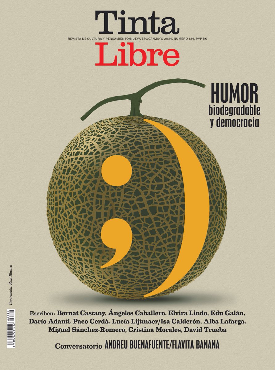 Ilustración de portada para el @_tintalibre de este mes, sobre el humor. Abramos ese melón ;)