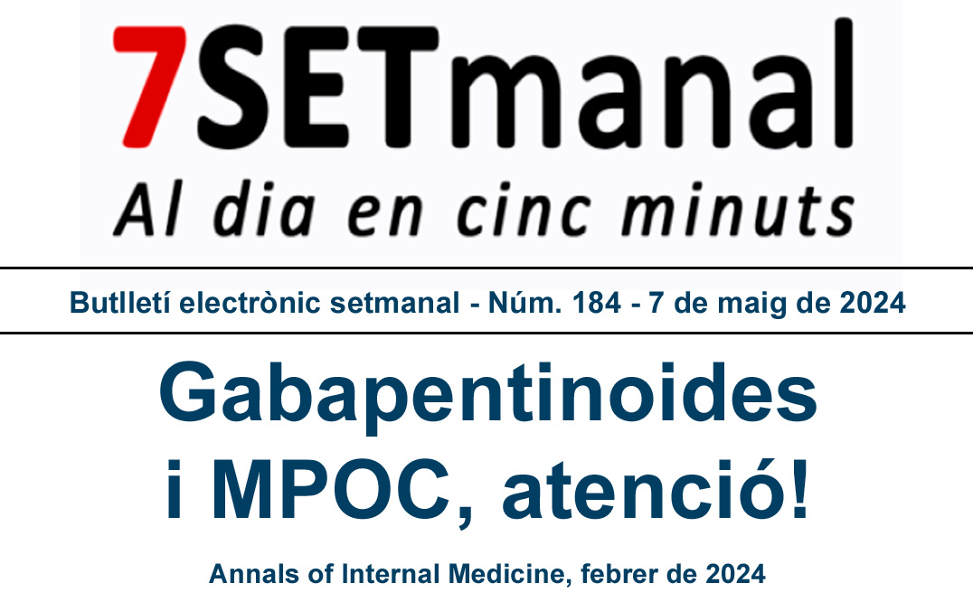 🗣️ 'Gabapentinoides i MPOC, atenció!' és el nou article del #7SETmanal. 

🔗 En vols saber més? ics.gencat.cat/ca/actualitat/…