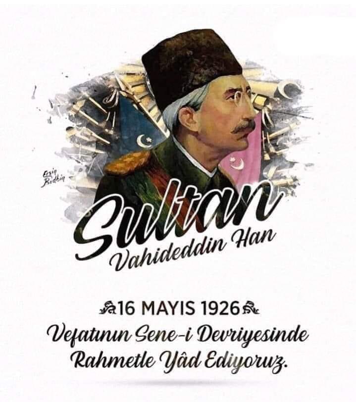 'Ben milletin ateşli külü üzerine oturdum; taht-ı saltanatın kuş tüyünden minderleri üzerine oturup gömülmedim.' diyen son Padişah ve Son Halifemiz Sultan #VahideddinHan ı sürgünde yokluk içinde vefatının 98. sene i devriyesinde rahmet, minnet ve ihtiram ile anıyorum.