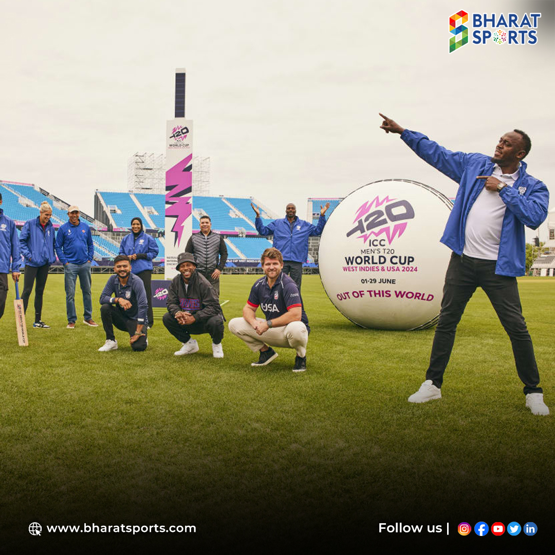 🏏🎉 Exciting times at the inauguration of the Nassau County International Cricket Stadium, endorsed by the legendary Usain Bolt! 🌟 #Cricket #CricketUpdates #UsainBolt #T20WorldCup2024 #BharatSports #DCvLSG #IPL2024 #CricketFans #CricketMatch #INDvPAK #HardikPandya