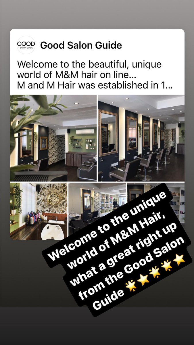 Welcome to the unique world of M&M Hair, what a great right up from the Good Salon Guide 🌟⭐️🌟⭐️🌟 #mandmhair #thegoodsalonguide #goodsalonguide #goodsslonguidepro #review #fivestarsalon #leicestersalon