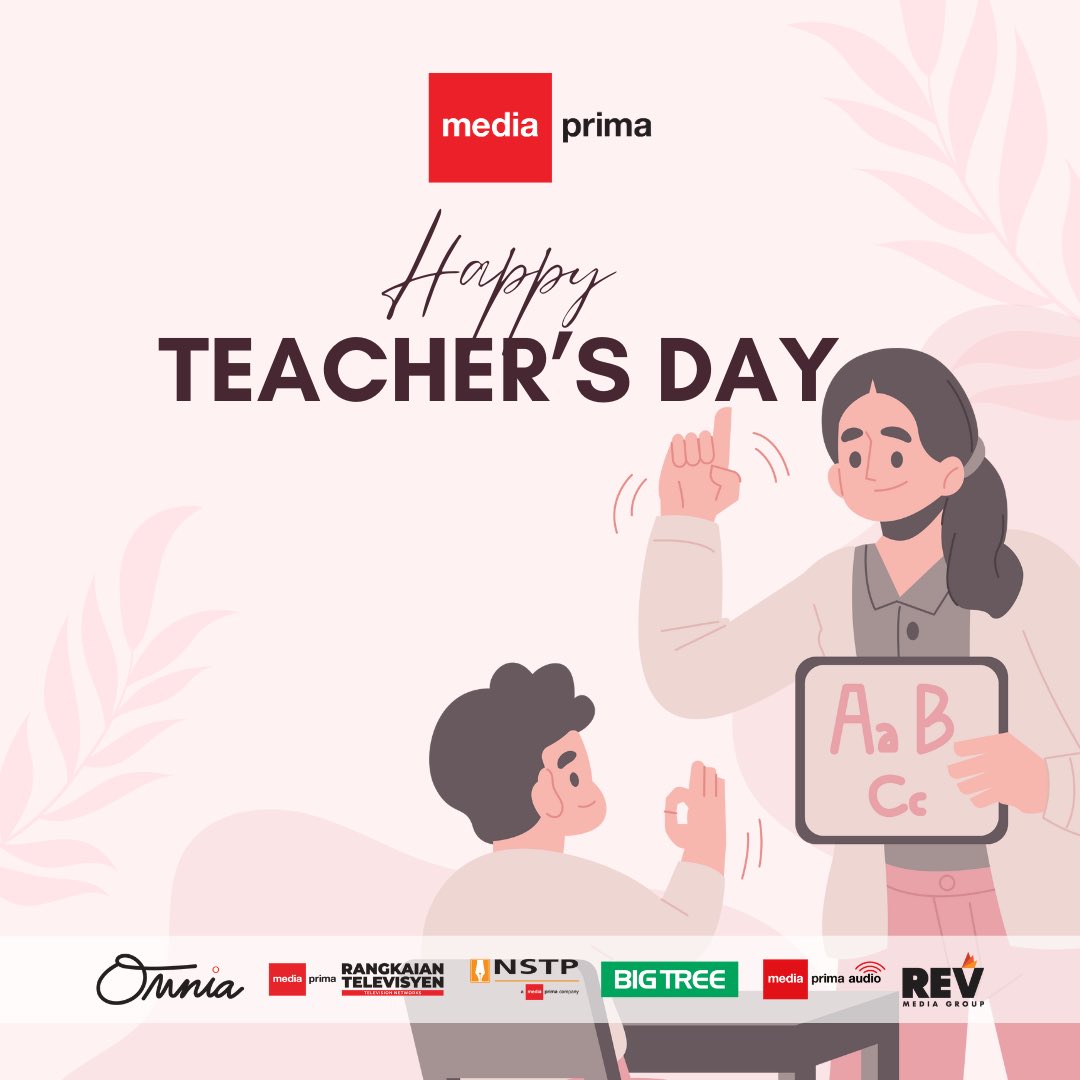 Happy Teacher's Day!

To all the amazing educators out there, thank you for inspiring, guiding, and shaping our future. Your dedication and love make the world a better place. 
 #ThankYouTeachers #MediaPrima