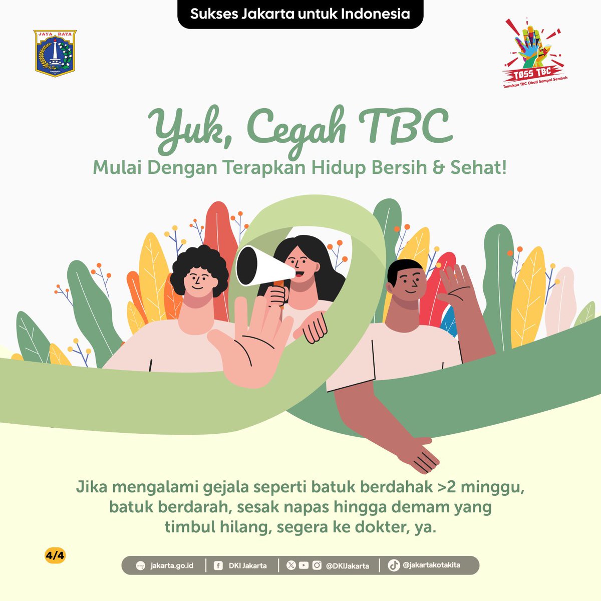 Sebagai komitmen dalam menekan angka Tuberkulosis (TBC), Pemerintahan Provinsi (Pemprov) DKI Jakarta mencanangkan Kampung Siaga TBC yang akan dibangun hingga September 2024. Kampung TBC ini menjadi cara untuk merealisasikan Jakarta bebas TBC pada 2030. Hal ini agar bisa