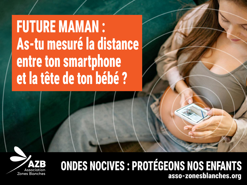 AZB_ehs_mcs's tweet image. FUTURE MAMAN : AS-TU MESURÉ LA DISTANCE ENTRE TON SMARTPHONE ET LA TÊTE DE TON BÉBÉ ?

Nos visuels ici  :
asso-zonesblanches.org/visuels-dinfor…

-

#Electrosmog #Ondes #AntennesRelais #Stop5g #Grossesse #Sante #Santé #Antennes #Prévention #RFwaves #wifi #smartphones #Iphone #Enfants