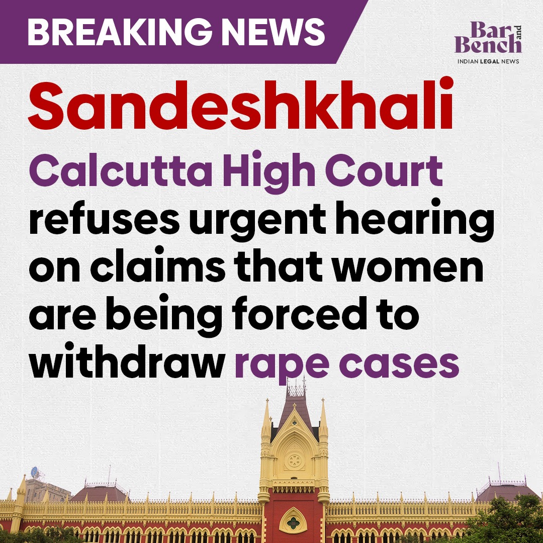 Sandeshkhali: Calcutta High Court refuses urgent hearing on claims that women are being forced to withdraw rape cases

#Sandeshkhali #CalcuttaHighCourt #westbengalelection 

Read more: tinyurl.com/3akpehe8