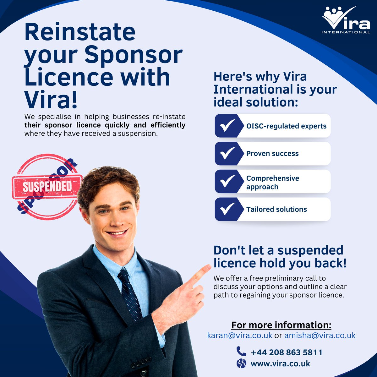 Reinstate your Sponsor Licence with Vira!

For more information: karan@vira.co.uk or amisha@vira.co.uk I +44 208 863 5811

#ViraUk #Hospitality #Jobs #SponsorLicence #RecruitmentAgency #Reinstatesponsorlicence #Immigration