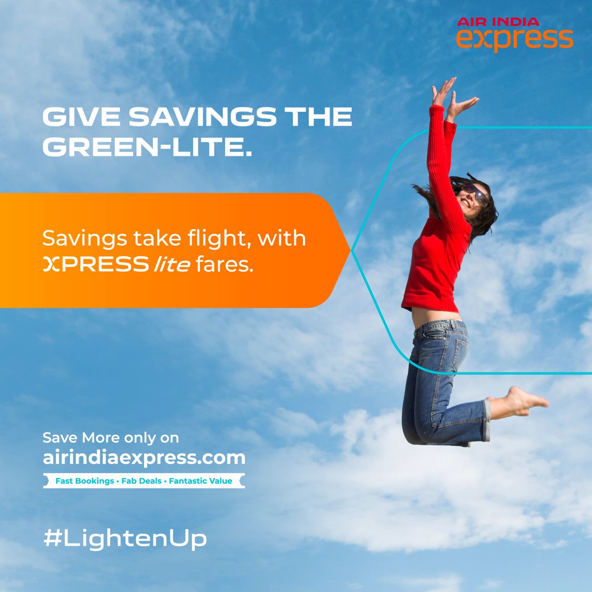 #LightenUp your wallet and your mood with our special Xpress Lite fares! Book now and save more only on airindiaexpress.com or our mobile app. #FlyAsYouAre ✈
