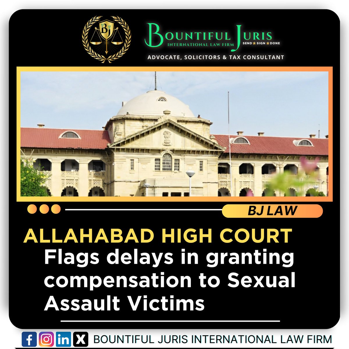 Bountiful_Juri's tweet image. ALLAHABAD HIGH COURT Flags delays in granting compensation to Sexual Assault Victims
.
Follow Us For More Updates 
.
.
.
.
#delaying #victims #offence #compensation #flags #grants #asaaul #bountifuljuris