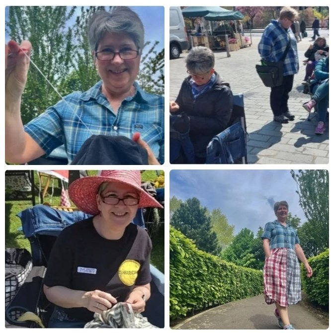 Mary Morton goes out into the parks and streets of Edinburgh to repair the clothes of passers-by for free. The 67-year-old ... has built an army of volunteer street stitchers who work across the city #WomensArt bbc.com/news/articles/…