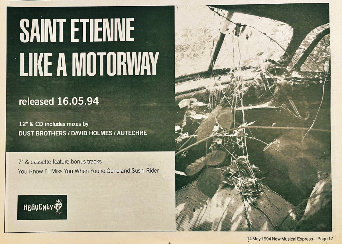 Happy 30th anniversary to “Like A Motorway” by Saint Etienne. Who bought a copy?